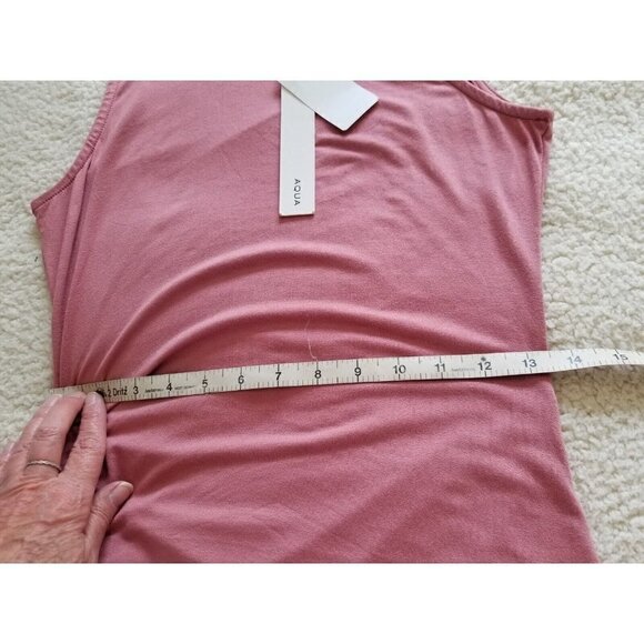 AQUA Women's Ruched Midi Sleeveless Body-con Dress Mauve Size S - Picture 6 of 9